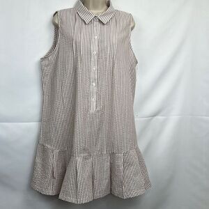 Vici Hampton Shades taupe & white sear sucker sleeveless romper NWT size XL